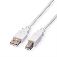 Value USB 2.0 Kabel Typ A-B, Weiß Geschirmt 11.99.8819