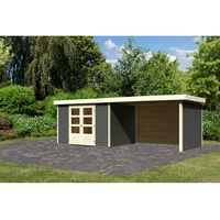 Karibu Gartenhaus Askola 5 mit Anbaudach 2,8 Meter, Seiten-