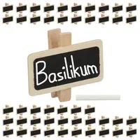 Relaxdays 96 x Tafelklammern zum Beschriften Dekoklammern mit Kreide,