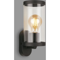 Briloner Leuchten- Außenlampe, Außenwandleuchte Glas, IP44, E27, Schwarz, 230x95x115
