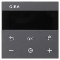 Gira System 3000 Raumtemperaturregler Display Anthrazit, Wandthermostat (5393 28)