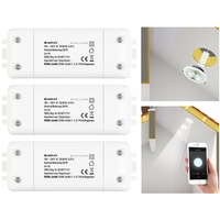 Luminea Home Control 3er-Set WLAN-Schalter mit Dimmer, für Siri,