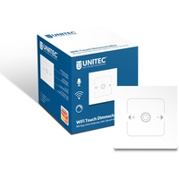 Unitec WIFI Touch Dimmer weiß Glasoptik, Tuya-App, Unterputz