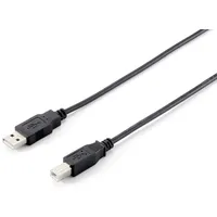 Equip USB-Kabel USB-A Stecker, USB-B Stecker 3.00 m Schwarz