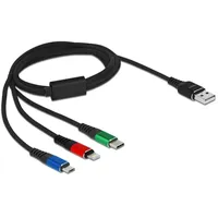 DeLock USB Ladekabel USB-A Stecker, USB-Micro-B Stecker, Apple Lightning