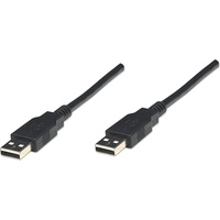 Manhattan USB 2.0 USB-A Stecker, USB-A Stecker 1.80m Schwarz