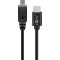 Goobay USB 2.0 Kabel USB-CTM auf Mini-B 2.0, Schwarz