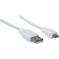 Manhattan USB 2.0 USB-A Stecker, USB-Micro-B Stecker 1.80m weiß