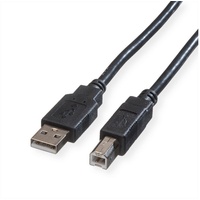 Roline USB 2.0 Kabel, Typ A-B, schwarz, 3 m