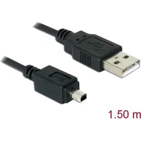DeLock USB-Kabel USB-Mini-B Stecker, USB-A Stecker 1.50m 82113