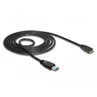 DeLock USB-Kabel USB-A Stecker, USB-Micro-B Stecker 1.50m Schwarz 85073
