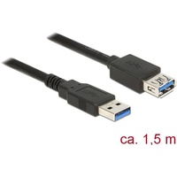 DeLock USB-Kabel USB 3.2 Gen1 USB-A Stecker, USB-A Buchse