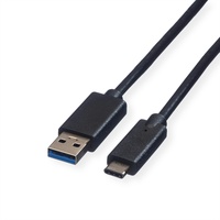 Roline USB 3.2 Gen 1 Kabel, A-C, ST/ST, schwarz,