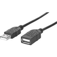 Manhattan USB 2.0 USB-A Stecker, USB-A Buchse 1.00m Schwarz