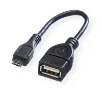 Value USB-Kabel USB 2.0 USB-Micro-B Stecker, USB-A Buchse 0.15m