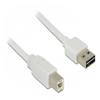 DeLock USB-Kabel USB 2.0 USB-A Stecker, USB-B Stecker weiß