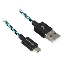 Sharkoon USB 2.0 Stecker > Micro-USB Stecker - schwarz/hellblau,