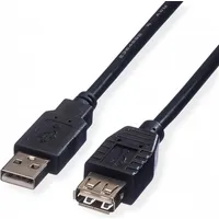 Roline USB 2.0 Kabel, Typ A-A, ST/BU, schwarz, 3