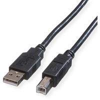 Roline USB 2.0 Kabel, Typ A-B, schwarz, 4,5 m