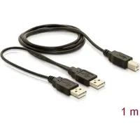 DeLock USB-Kabel USB-B Stecker, USB-A Stecker 1.00m Schwarz 82394