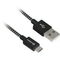 Sharkoon A > Micro-USB Stecker - schwarz/grau, 2. m,