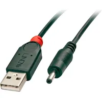 LINDY USB-Kabel USB A 2,5/0, DC-Hohlstecker 1.50 m Schwarz