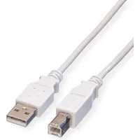 Value USB 2.0 Kabel Typ A-B weiß, 0,8 m