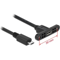 DeLock USB-Kabel USB 2.0 USB-Micro-B Stecker, USB-Micro-B Buchse 0.25m