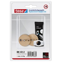 Tesa Power.Kit-Adapter BK43-2, selbstklebendes Ersatzteil-Set, Metallplatte, Durchmesser 34mm, Höhe