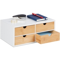 Relaxdays Schreibtisch Organizer, 4 Schubladen, für Büroutensilien, HxBxT: 14