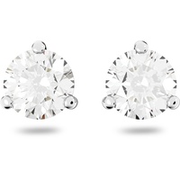 Swarovski Stilla Ohrstecker, Rundschliff, Weiß, Rhodiniert