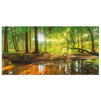 ARTland Küchenrückwand »Wald mit Bach«, (1 tlg.), Alu Spritzschutz