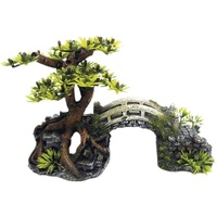 Nobby Aqua Ornaments BRÜCKE MIT BONSAI mit Pflanzen, 20,3
