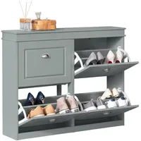 SoBuy Schuhkipper 105 x 82 x 24 cm hellgrau