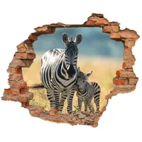 WallSpirit WCB Wandtattoo - Wanddurchbruch mit Aussicht auf Zebra