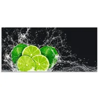 ARTland Küchenrückwand »Limone mit Spritzwasser«, (1 tlg.), Alu Spritzschutz