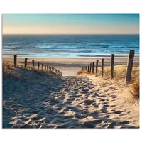 ARTland Küchenrückwand ARTLAND "Weg zum Nordseestrand Sonnenuntergang", beige (naturfarben),