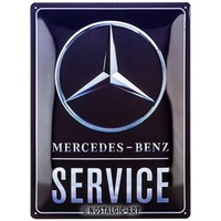 Nostalgic-Art Retro Blechschild, Mercedes-Benz – Service Blue – Geschenk-Idee