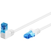 Goobay CAT 6A Patchkabel 90° gewinkelt, U/UTP, Weiß,