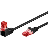 Goobay 51518 CAT 6 Patchkabel 90° gewinkelt, U/UTP, Schwarz,
