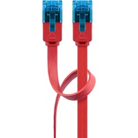 Goobay Flach-Patchkabel, Cat6a, U/UTP, RJ-45/RJ-45, 0.5m, rot