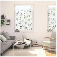 Lichtblick Fensterfolie selbstklebend, Sichtschutz, Faces - schwarz B/L: ca.