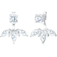 Elli Ohrhänger Floral Ear Jackets Zirkonia Weiß 925 Sterling