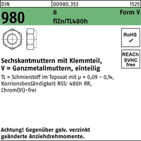Industrial Quality Supplies DIN 980/ISO 7086, 10513 Selbstsichernde Sechskantmutter