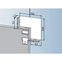 Dormakaba Dormakaba, Winkelverbindung PT 60, Glas 10 mm, Aluminium