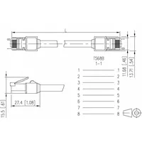 Metz Connect Patchkabel VoIP, 1,0m 13084V1088-E