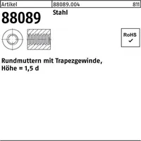 Industrial Quality Supplies Rundmutter Stahl mit Trapezgewinde TR 32