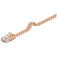 Goobay CAT 6 Flach-Patchkabel, U/UTP, Hellbraun