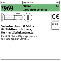 Industrial Quality Supplies DIN 7969 Senkkopfschraube M20x80 Stahl 4.6
