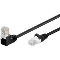 Goobay Cat 5E Patchkabel 1x 90° gewinkelt, U/UTP, schwarz,